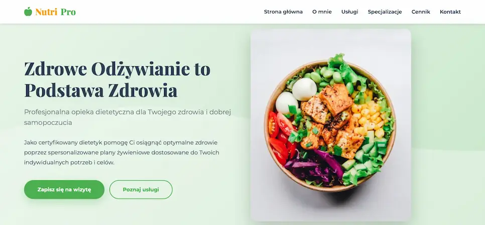 Strona internetowa dla dietetyka – realizacja ElevateWeb Studio